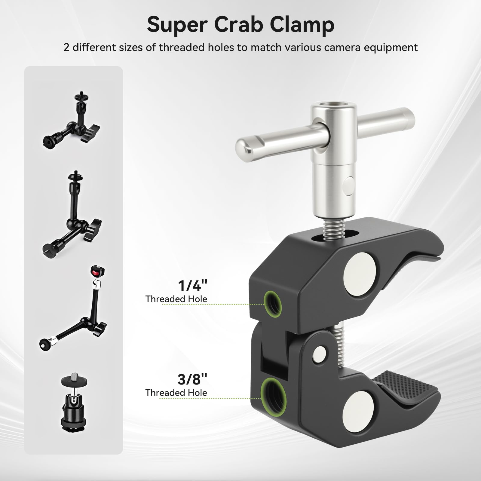 OTraki 11 Zoll Verstellbarer magischer Arm mit Superklemme,Cold Shoe, 1/4" Gewinde, Handy/Action Cam Halterung Adapter,Monitor Halterung mit Kaltschuhhalterung für Blitz/LED-Licht/Mikrofon/Monitor