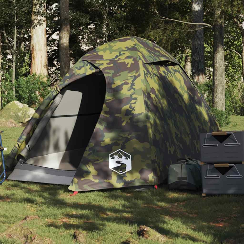 Tienda de campaña para personas con cúpula verde oliva impermeable con toldo extraíble, conexión E, ligera, xx cm, incluye bolsa de transporte, ideal para vivac y camping