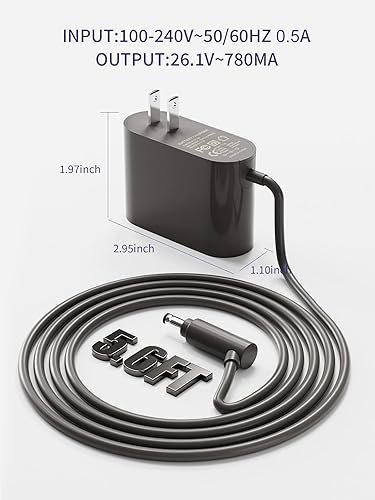 Miniatura 6 de Cargador de aspiradora inalámbrica de 26.1V compatible con Dyson V8 V7 V6 SV04 SV03 DC59 DC58 DC62, Absolute Animal Motorhead repuesto para