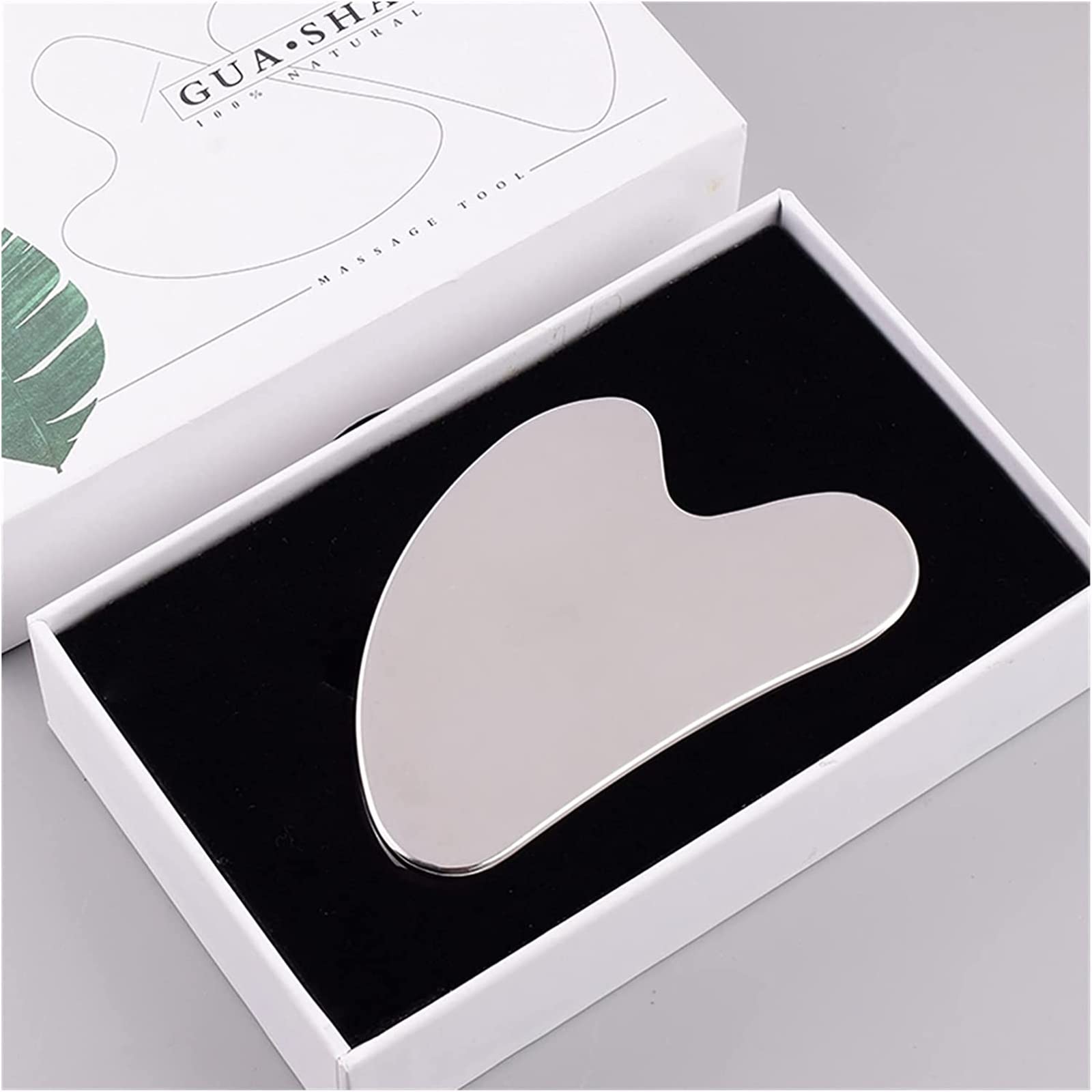 AMAZWI Gua sha Tablero raspador de Acero Inoxidable Rodillo Facial Gua Sha Tool Tool Massaje de Cuidado de la Cara Cristal Jade Rose Quartz Health Anti Wrinkle Celulite Massage Massage Tool Tool