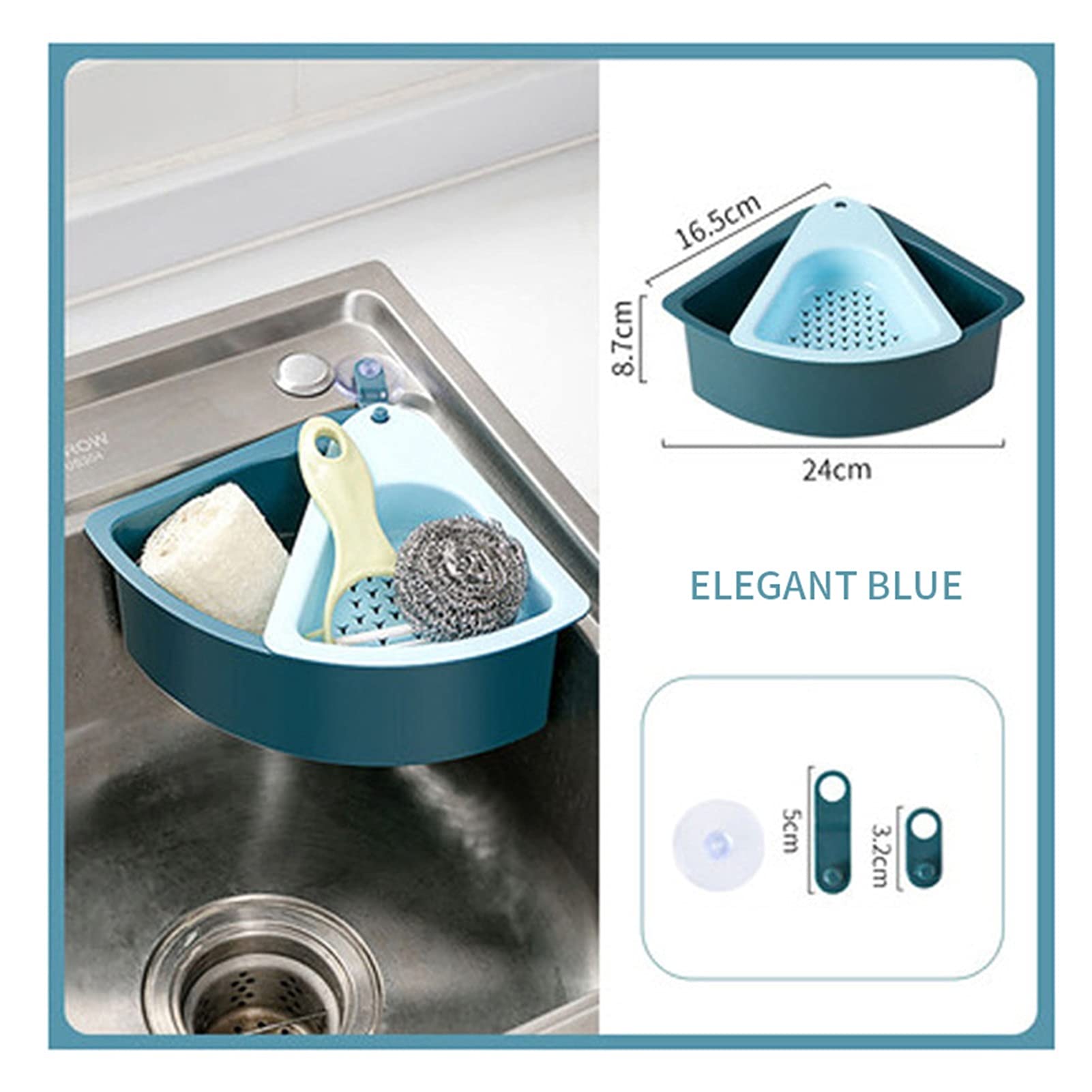 Colador Cocina triangular fregadero colador drenaje fruta fruta vegetal escurridor cesta ventosa taza de esponja herramienta de almacenamiento fregadero estante del filtro Coladores de Alimentos