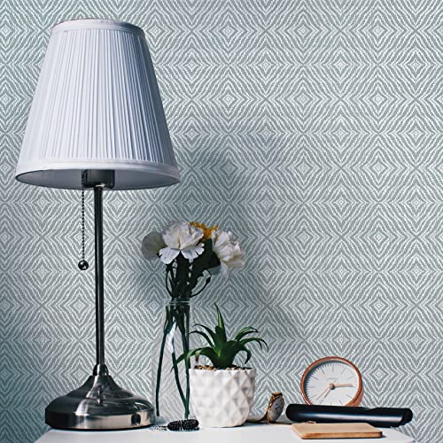 Ansehan Wallcovering W150108 Blooming Collection 36" W X 8 Yard L, Natural Paper Weave Grasscloth Modern Texture Wallcovering For Living Room Bedroom Feature Wall, Pale Blue/Ivory #TOP5