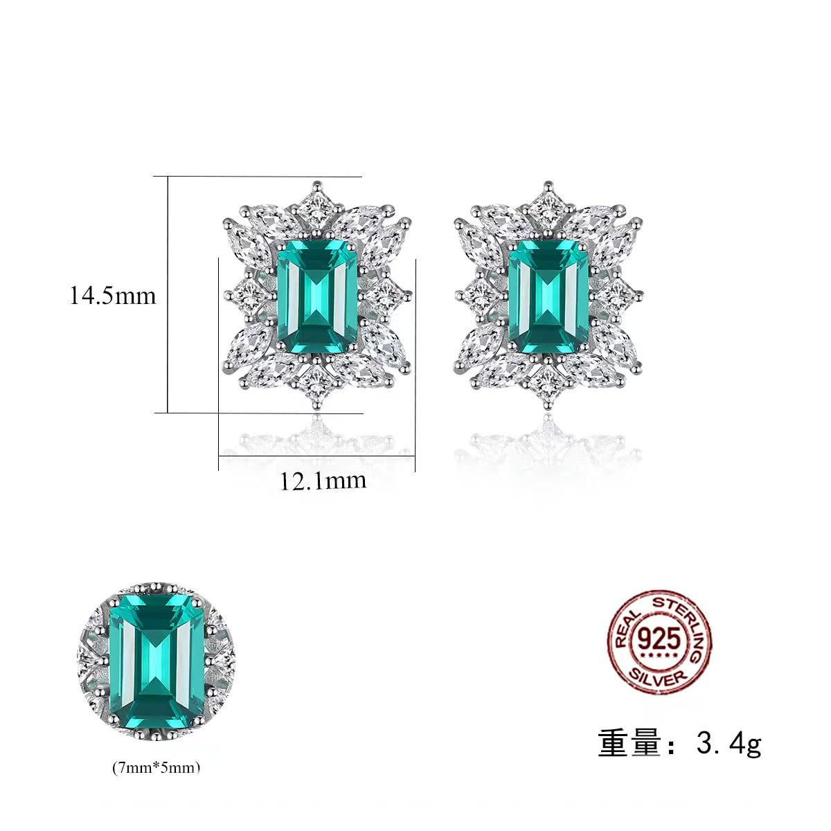 Orecchini in Argento Sterling da Donna A Cuore Zirconi Zirconi