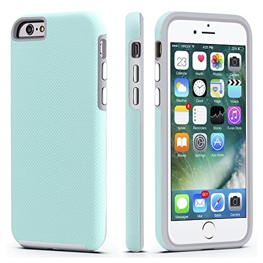 CellEver Compatible with iPhone 6 / 6s Case, Dual Guard Protective Shock-Absorbing Scratch-Resistant Rugged Drop Protection Cover Designed for iPhone 6 / 6S (Mint)