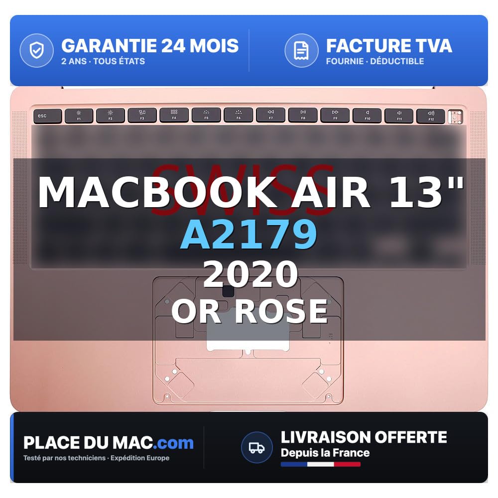 reboot - Cover Superior Tastiera Svizzera (A2179) Oro Rosa Compatibile con Mac Book Air 13 2020 Compatibile per Apple - Grado A