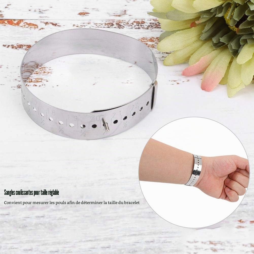 HEEPDD Bracelet jauge, Outil réglable de Mesure de Taille de Poignet en Acier Inoxydable pour Bijoux Bracelets et Accessoires for Femmes Hommes bijoutiers créateurs jo