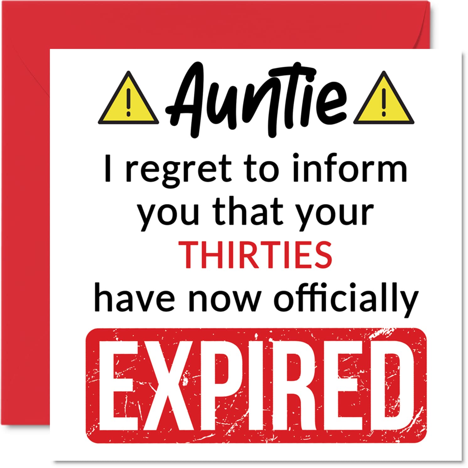 Funny 40th Birthday Cards for Auntie - Your Thirties Have Expired - Happy Birthday Card for Aunt Auntie Aunty from Nephew Niece, 145mm Banter Joke Humour Bday Greeting Cards Gift