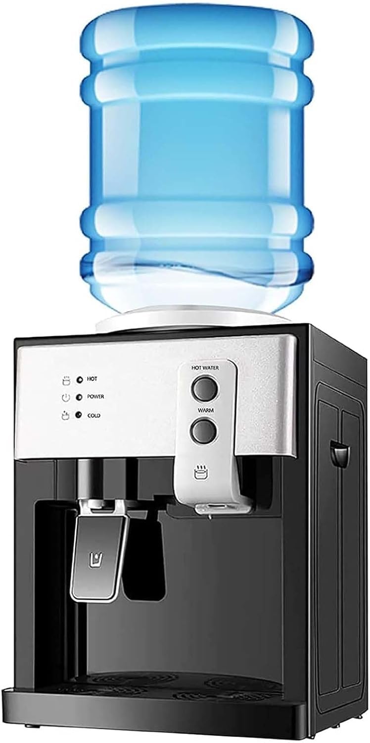 Dispensador De Agua De Sobremesa con Opciones De Agua Caliente Y Fría, 3 Ajustes De Temperatura, Mini Enfriador De Agua Eléctrico para Uso Doméstico O De Oficina. White