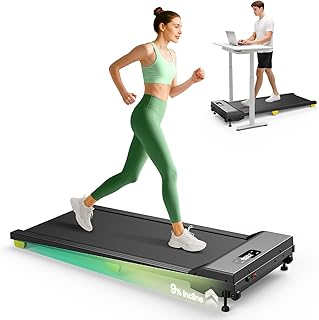 UREVO Tapis Roulant Salvaspazio con Inclinazione 9%, 2 in 1 Walking Pad da scrivania Silenzioso per Casa e Ufficio, Doppia Ammortizzazione, 2.5HP Tapirulan Elettrico con Telecomando e Display LED