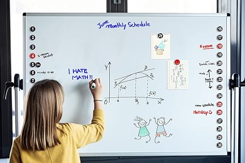 Miniatura 3 de ZZAIM Azulejos magnéticos de doble cara para fecha y día de la semana, juego de números de ferrita extra fuertes para refrigerador, tableros de