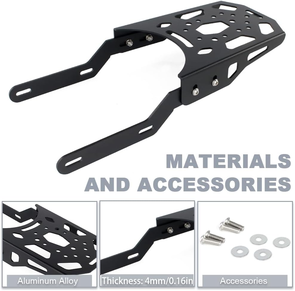 Motorcycle Rear Luggage Rack Plate Fit for Super73 Z/S Series, Motor/Power Goat V3 Rear Storage Rack Cargo Carrier