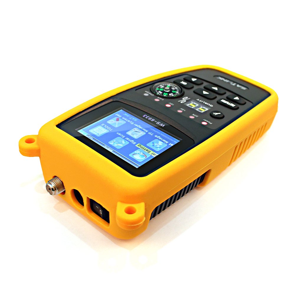 Satlink Sat Finder DVB-S2/S Digitale FTA Rilevatore di Segnale Satellitare Parabola, satellite TV Segnale finder, con Bussola e Torcia Elettrica Funzione [2,1'' Display LCD] - WS-6933
