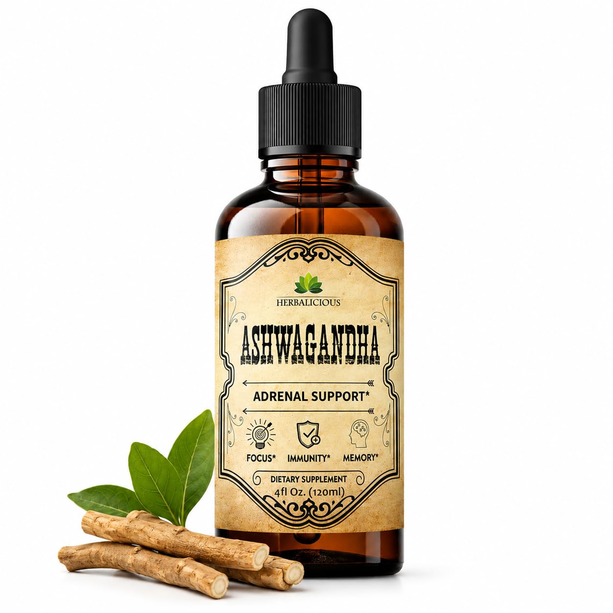 HERBALICIOUS Organic Ashwagandha Drops