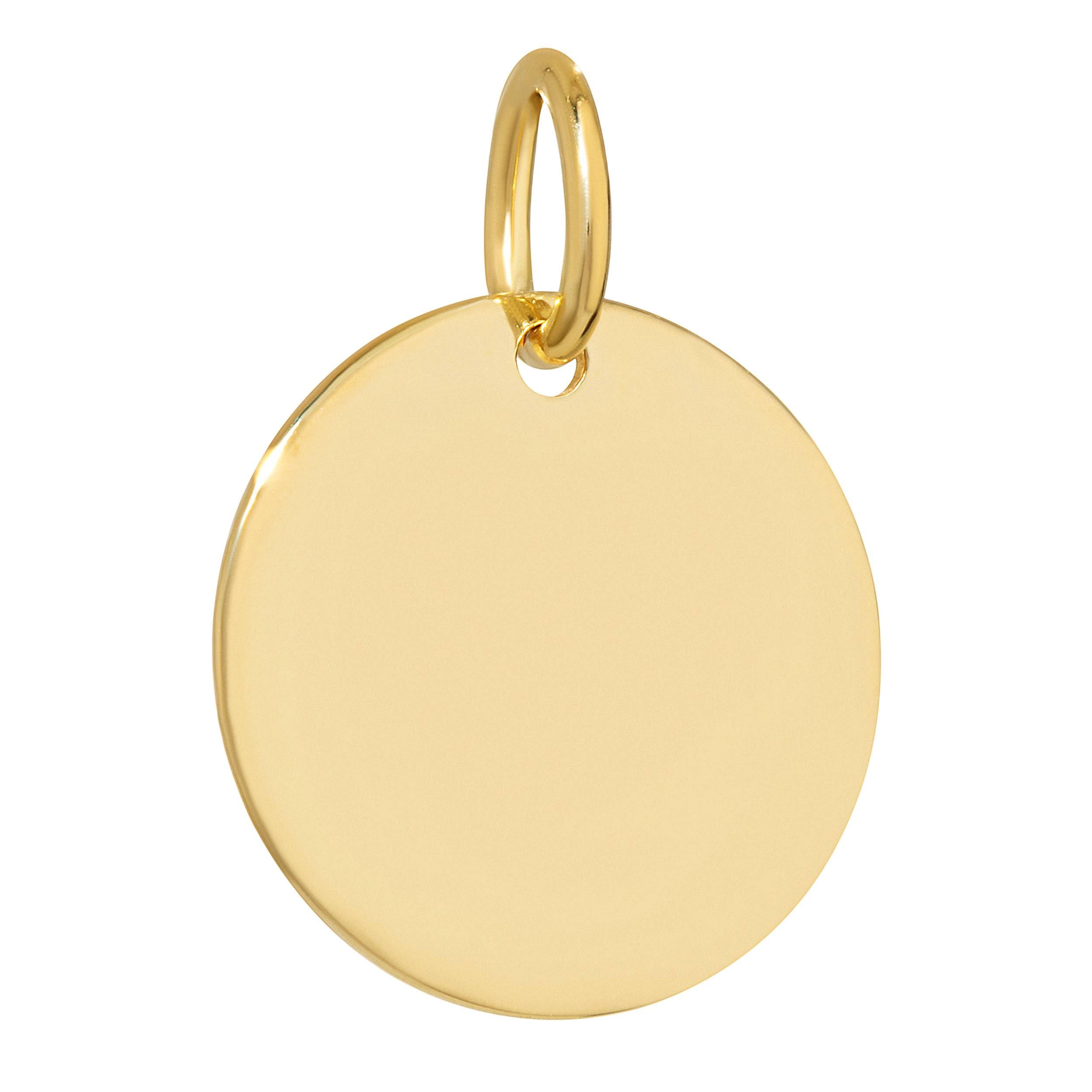NKlaus Goldplättchen-Kettenanhänger 12,5mm 333 Gelbgold 8 Karat