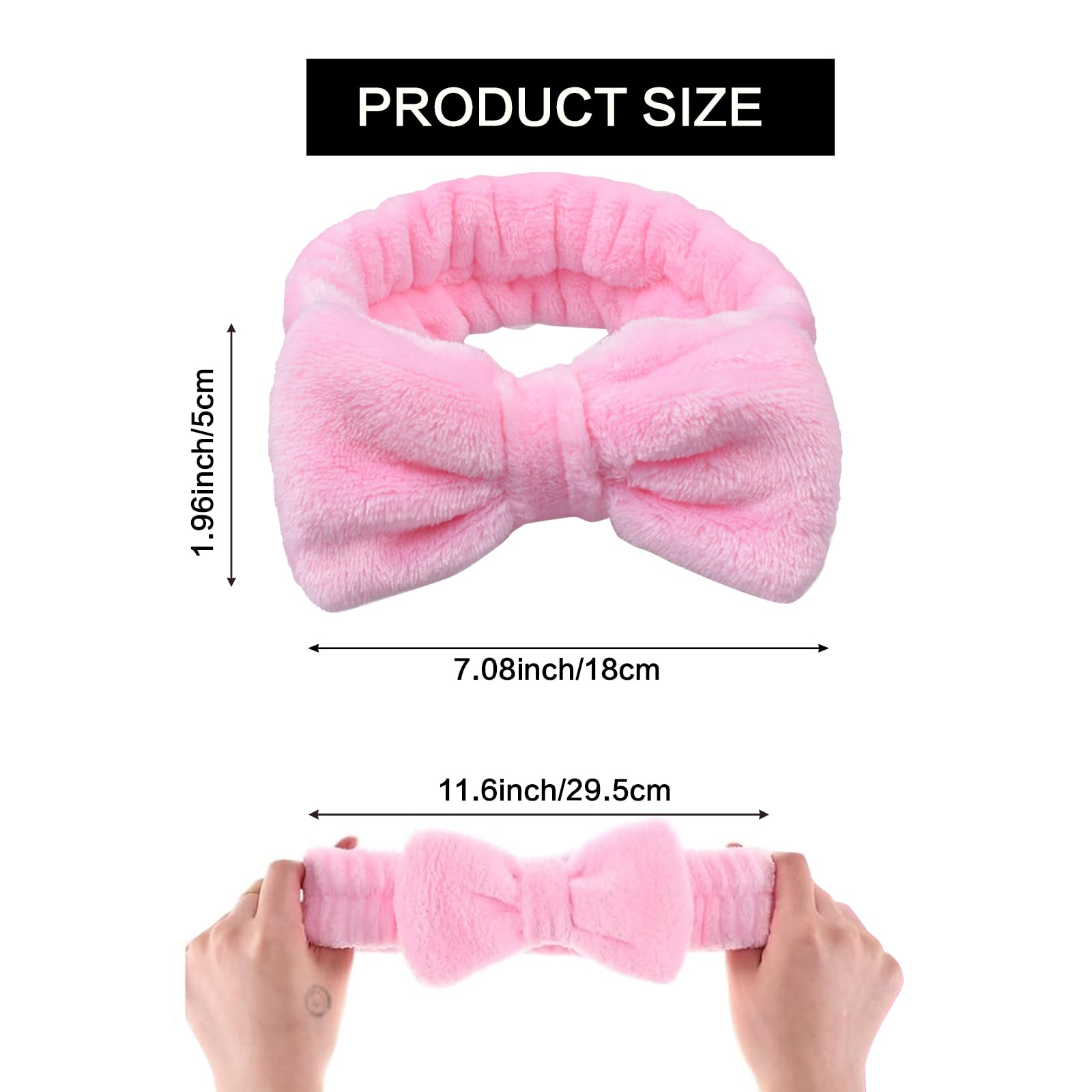 Cerchietti per capelli da spa, fasce per il trucco da donna, fascia per il viso in morbido pile corallo per trucco, fasce per capelli con fiocco per lavare il viso, doccia, cura della pelle