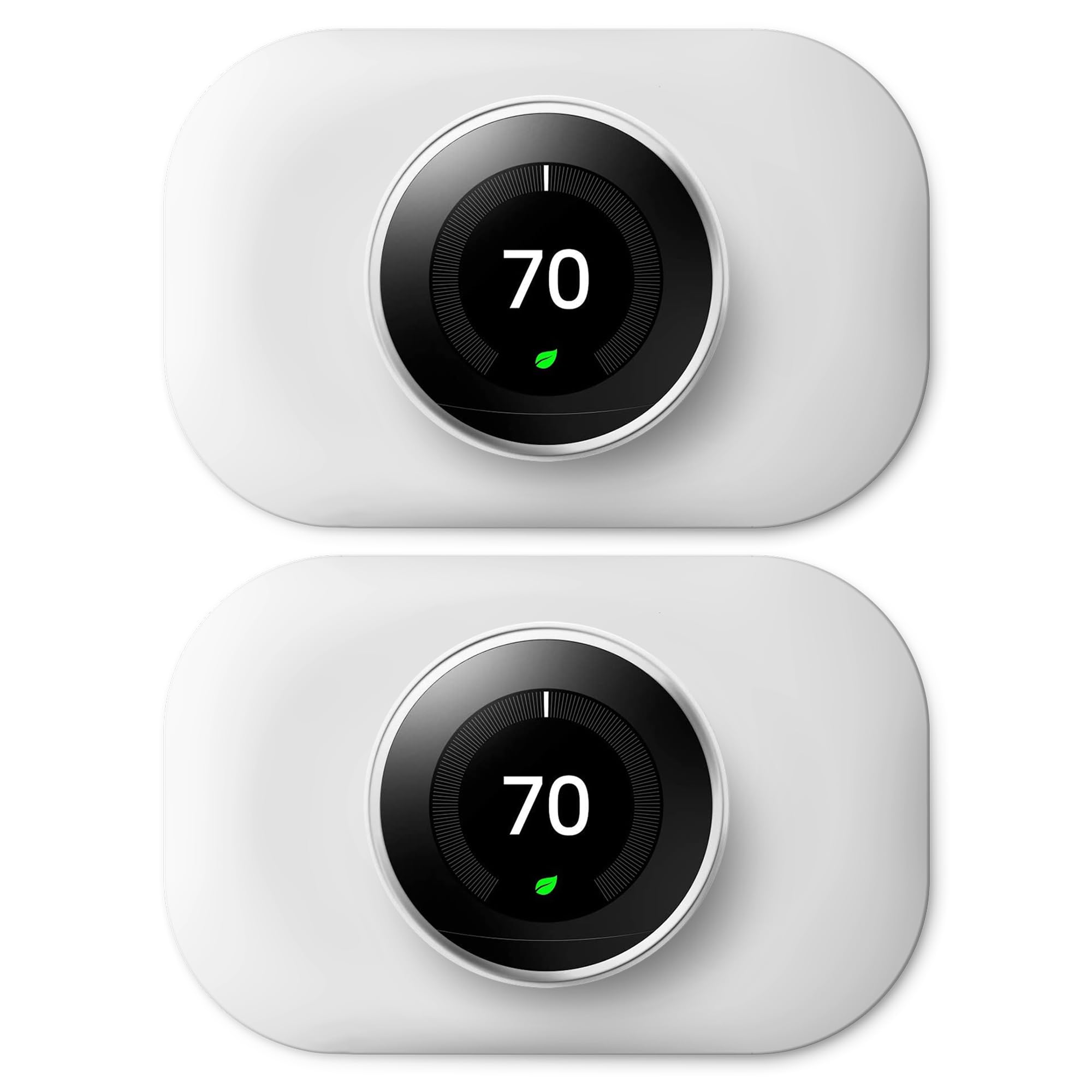 Compatible with Google Thermostat 1st/2nd/3rd Wall Plate Cover - Petrichor Nest Thermostat Trim Kit, Made for Google Nest Thermostat 1st/2nd/3rd，Easy to Install（2 Pack White）