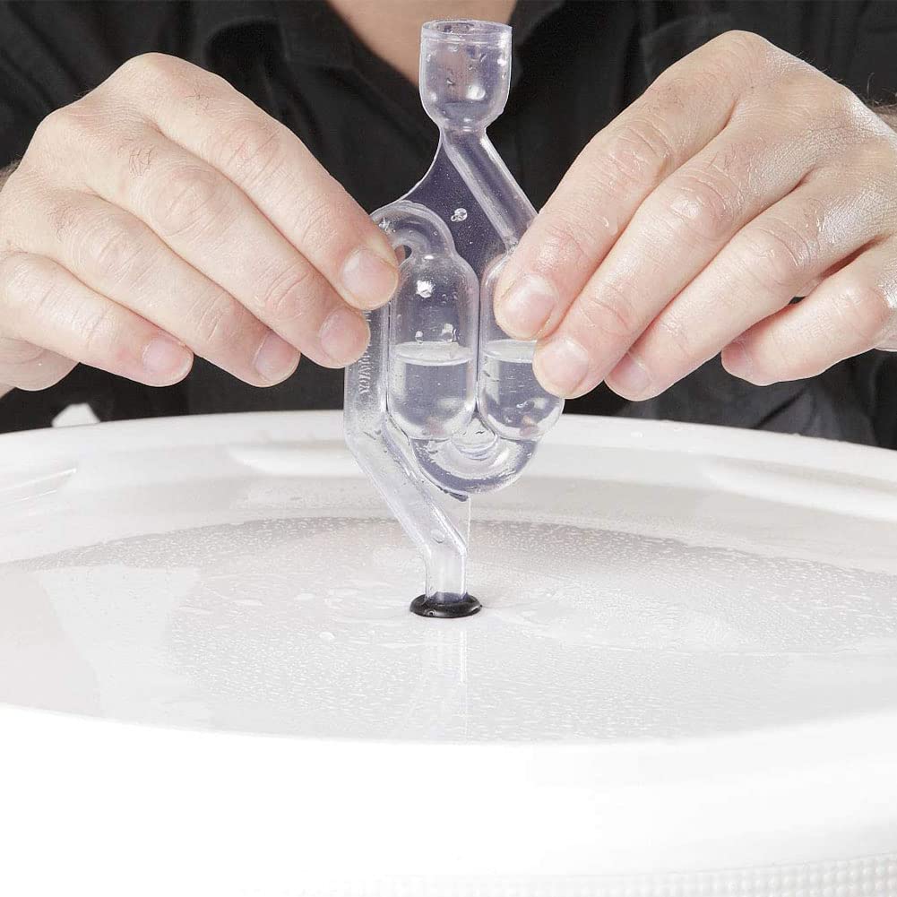 Kiuiom Tubes De Fermentation,Airlock Bubbler,Bonde De Fermentation,Fermentation Airlock 3PC Barboteur Fermentation pour Fabrication de Vin de Bière à Domicile Bubbler avec Couvercle