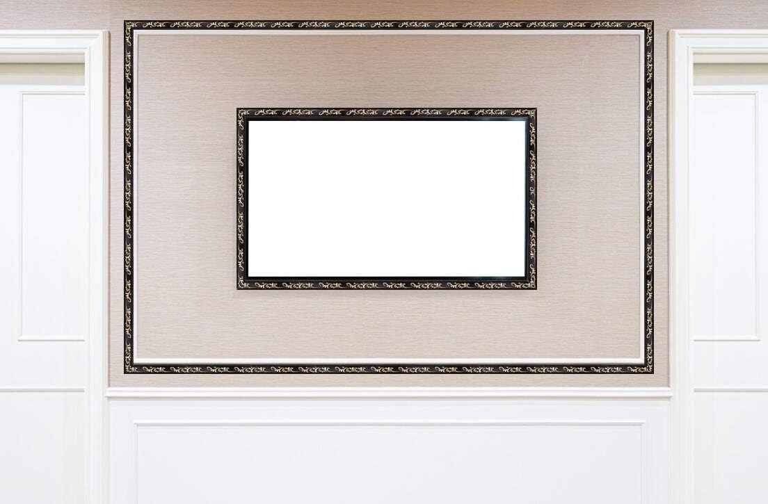 Primst 118 inch Flexible Molding Trim Self Adhesive, 3D Waterproof Crown Molding Ceiling Molding, Wall Lines Wallpaper Border for Home Decor (Black+Gold)