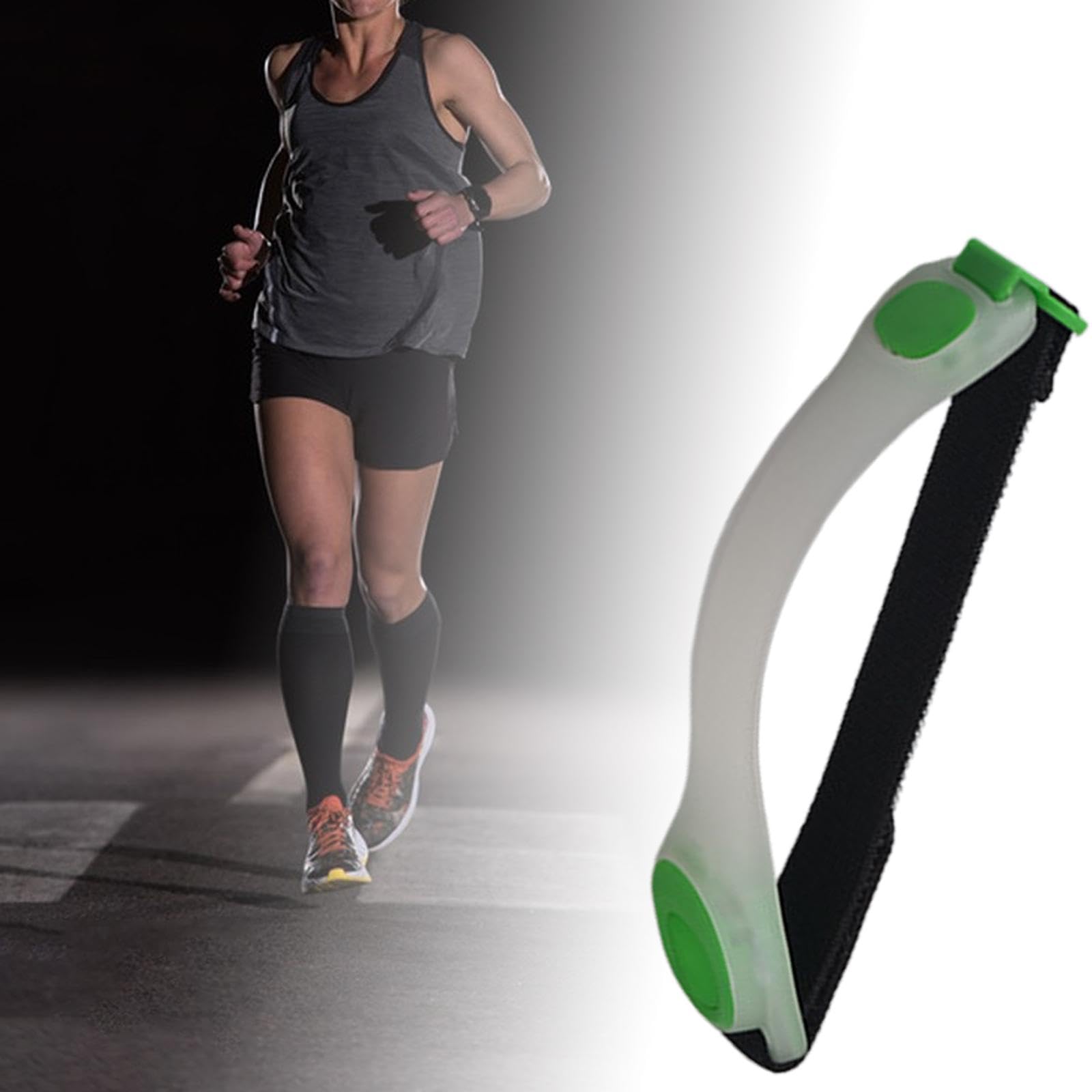2 Piezas Brazalete LED Pulsera Reflectante Deportiva Correa Ajustable Silicona Resistente Modos Intermitente Y Fijo Recargable Adecuada para Correr Ci