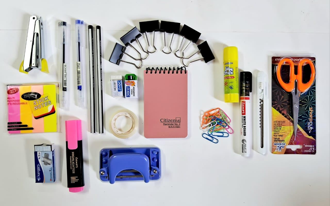 Gaurik creations office stationery combo|stationery for school going |for students|for boys and girls|Basic stationery