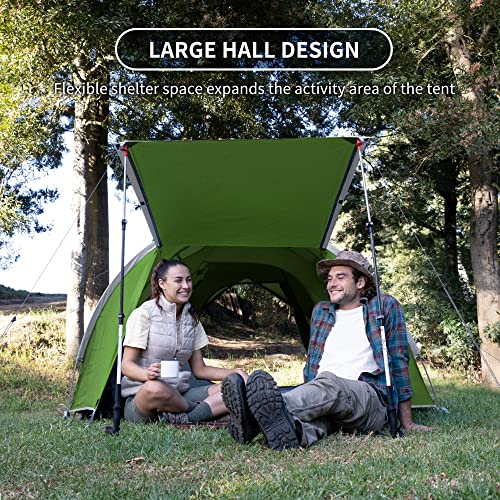 image for Naturehike P-Plus 3-4 Person Camping Tent with Vestibule, Waterproof W
