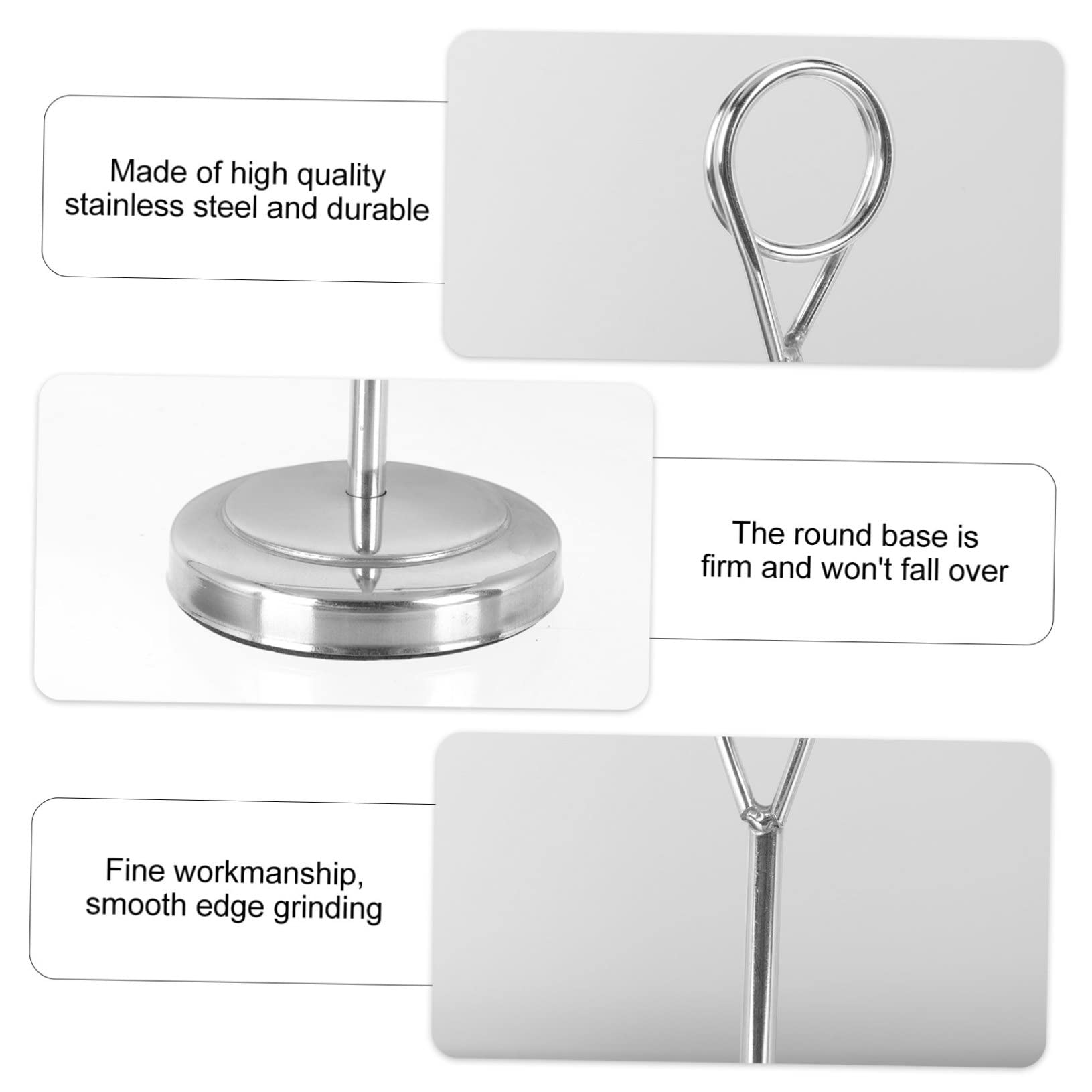 OFFSCH 1pc Plate Seat Stainless Steel Menu Cards Holder Menu Seats Holder Table Cards Holder Display Rack Dishes Name Rack Place Cards Holder Restaurant Supply Table Number Stand