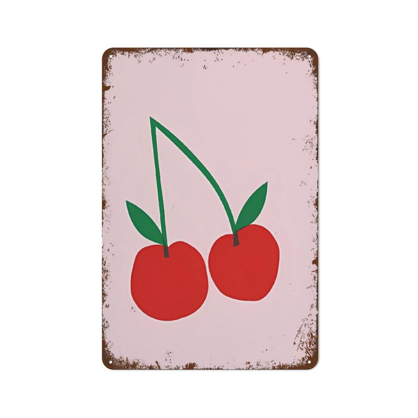Cherry Print Quirky Fruit Dorm Home Wall Decor Sign 8x12 inch