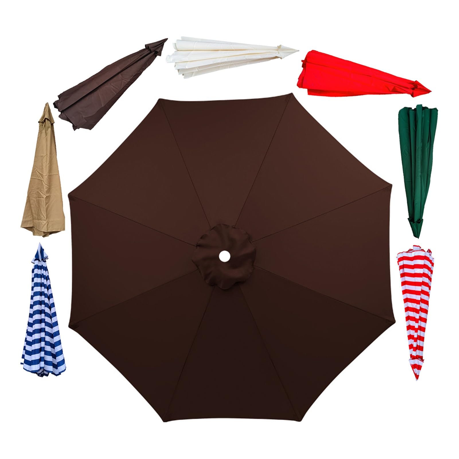 Rénovez votre parasol usé avec la toile de rechange 3m 8 baleines marron
