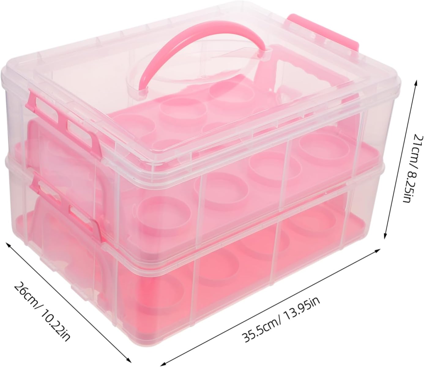 Garneck Portable Multi-layer Cupcake and Dessert Carrier Box Cover for Transporting Muffins and Pastries for Parties and Baking Events Sturdy and Convenient Storage