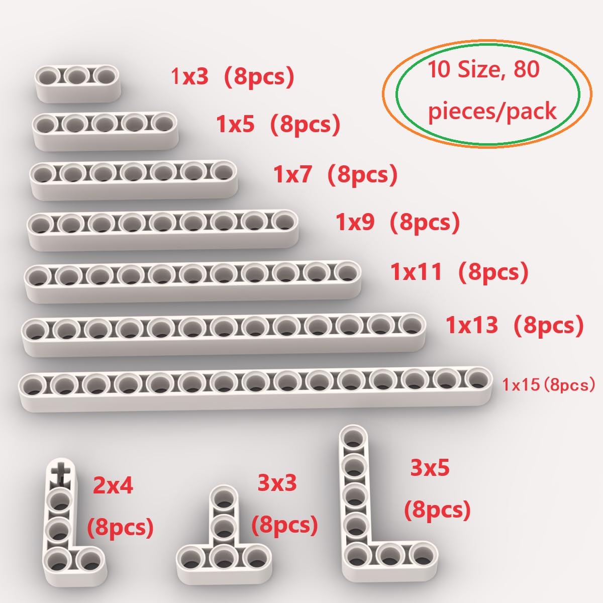 Amazon.com: White Liftarms Thick Bulk Assortment Pack, 80 Pieces