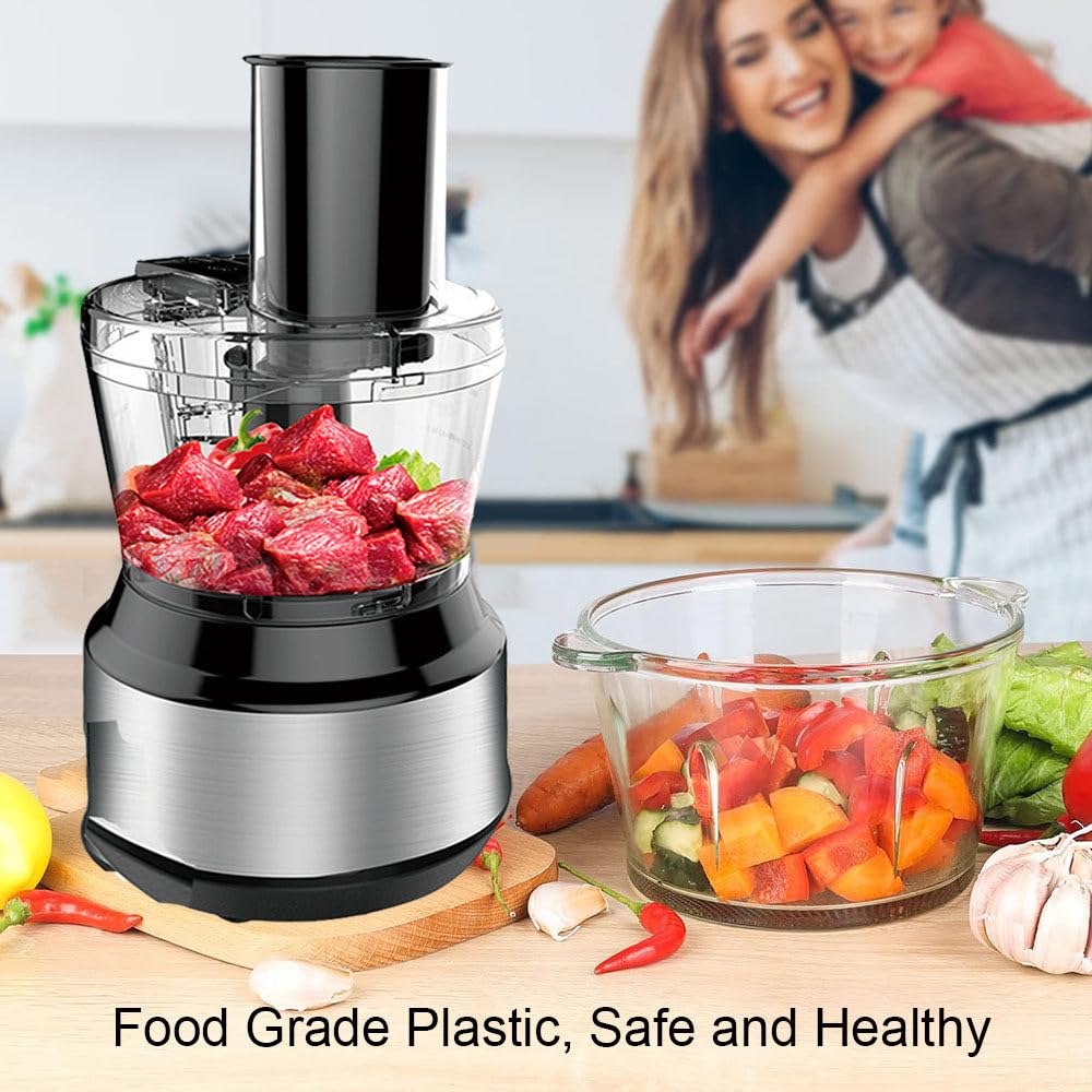 3 W 1 Kuchenny Robot Kuchenny Combo, Robot Kuchenny 600 W, 2-Biegowy Blender O Dużej Prędkości Do Siekania, Szatkowania I Przecierania, Z Pojemnikiem Na 5 Filiżanek