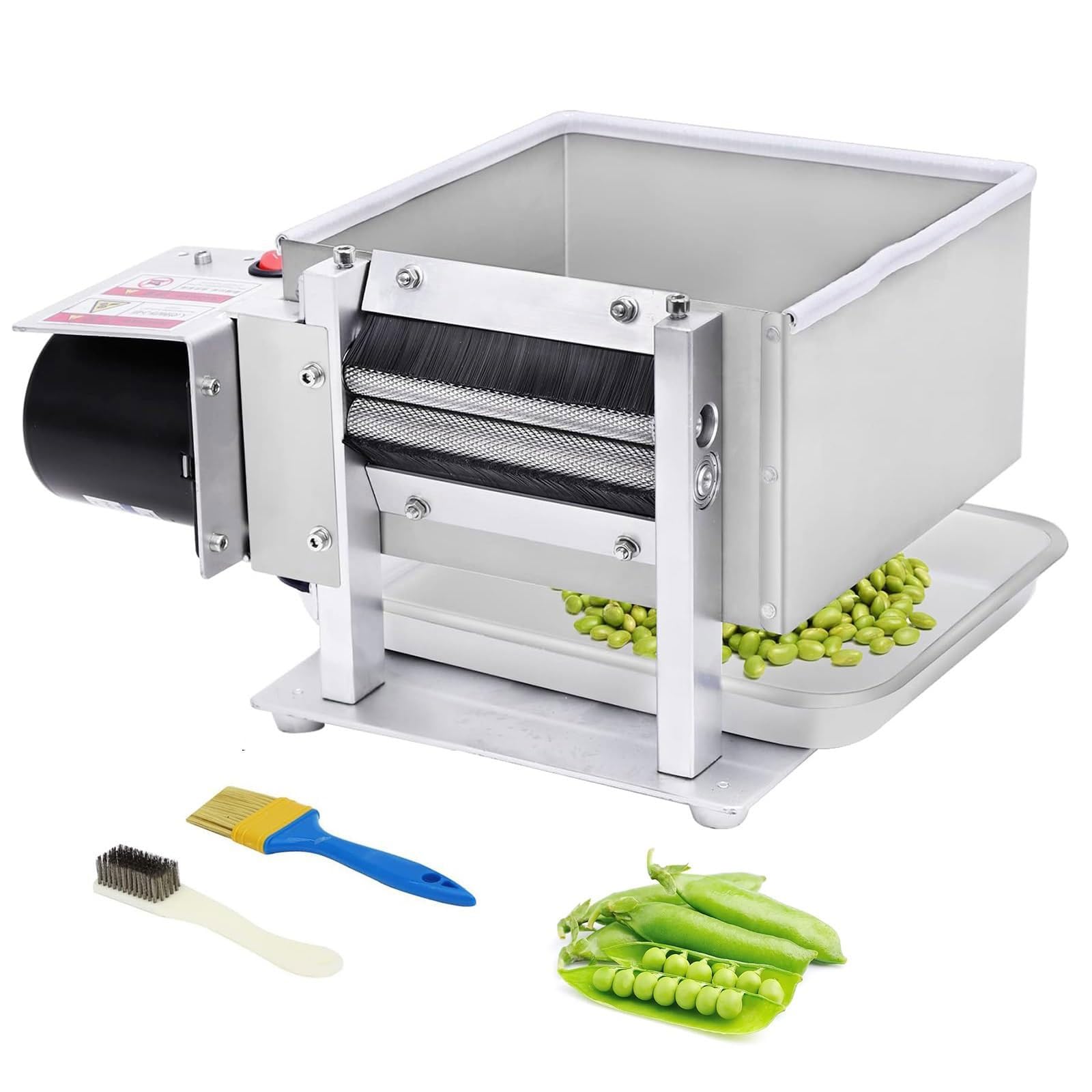 Yxzyfpp Commercial Pea Sheller, Full Automatic Bean Sheller Machine With 25Kg/H Output, Stainless Steel Pea Peeling Machine, Electric Pea Bean Soy Sheller Peeler For Kitchen Restaurant