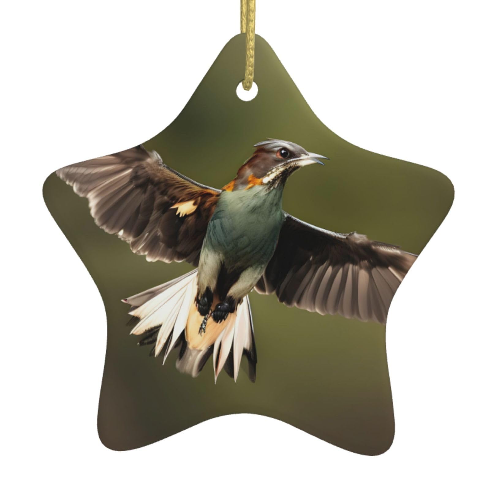 Hunting Flying-Wild Print Christmas Ornaments, Ceramic Hanging Ornament, Round Shape Decorations