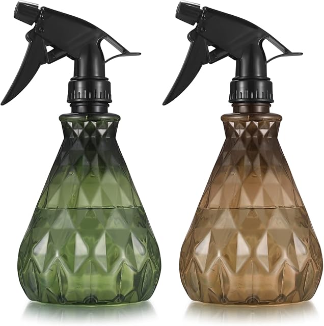 2 Pcs Empty Spray Bottles, 500ml Water Spray Bottles with Adjustable Spray Head, Refillable Trigger Sprayer Bottles, Atomizer Plant Mister Sprayer Bottles for Plants, Flowers, Garden, Hairdresser