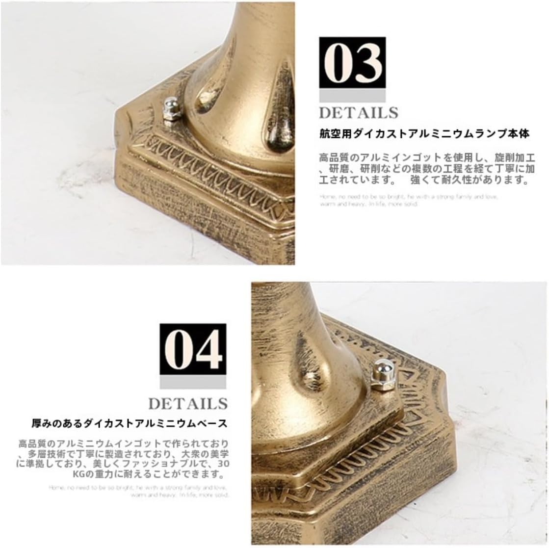 【Auyyhui】IP54 防水柱灯 ミッドセンチュリービンテージランタン アルミニウムガラス パティオ/ガーデン用 門柱照明 P3