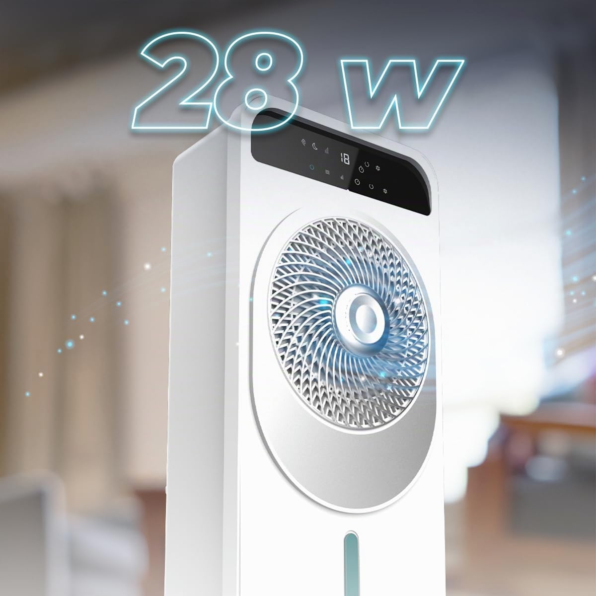 Cecotec - Verdunstungskühler mit EnergySilence 5000 Cool Wave Fernsteuerung 28W, DC Motor, 5L Tank, LED Display, Touch Control, 12 Geschwindigkeiten, 9h Timer, 360º Oszillation