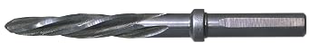 Drillco 4285 Series High-Speed Steel Construction Reamer, High Spiral Flute, Round with Flats Shank, Black Oxide Finish, 5/16" Size, 4-5/8" Length