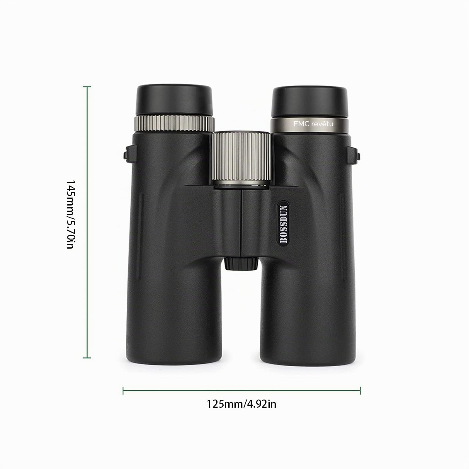 Jumelles 12 x 42 HD étanches haute performance avec vision nocturne dans des conditions de faible luminosité pour l'observation des oiseaux, la randonnée, la chasse, le tourisme (noir)
