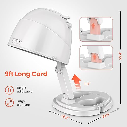 Miniatura 3 de TASALON Ionic - Secador de pelo con capucha, 1875 W, 3 ajustes de calefacción, siéntate debajo para el hogar y el salón, secador de pelo portátil