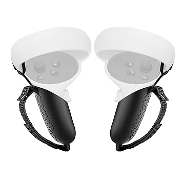 NexiGo 2021 Newest Touch Controller Grip Cover with Velcro Knuckle Straps for Oculus Quest 2, Quest 2 Touch Controller Grip Accessories, Anti-Throw Handle Protective Sleeve, Black