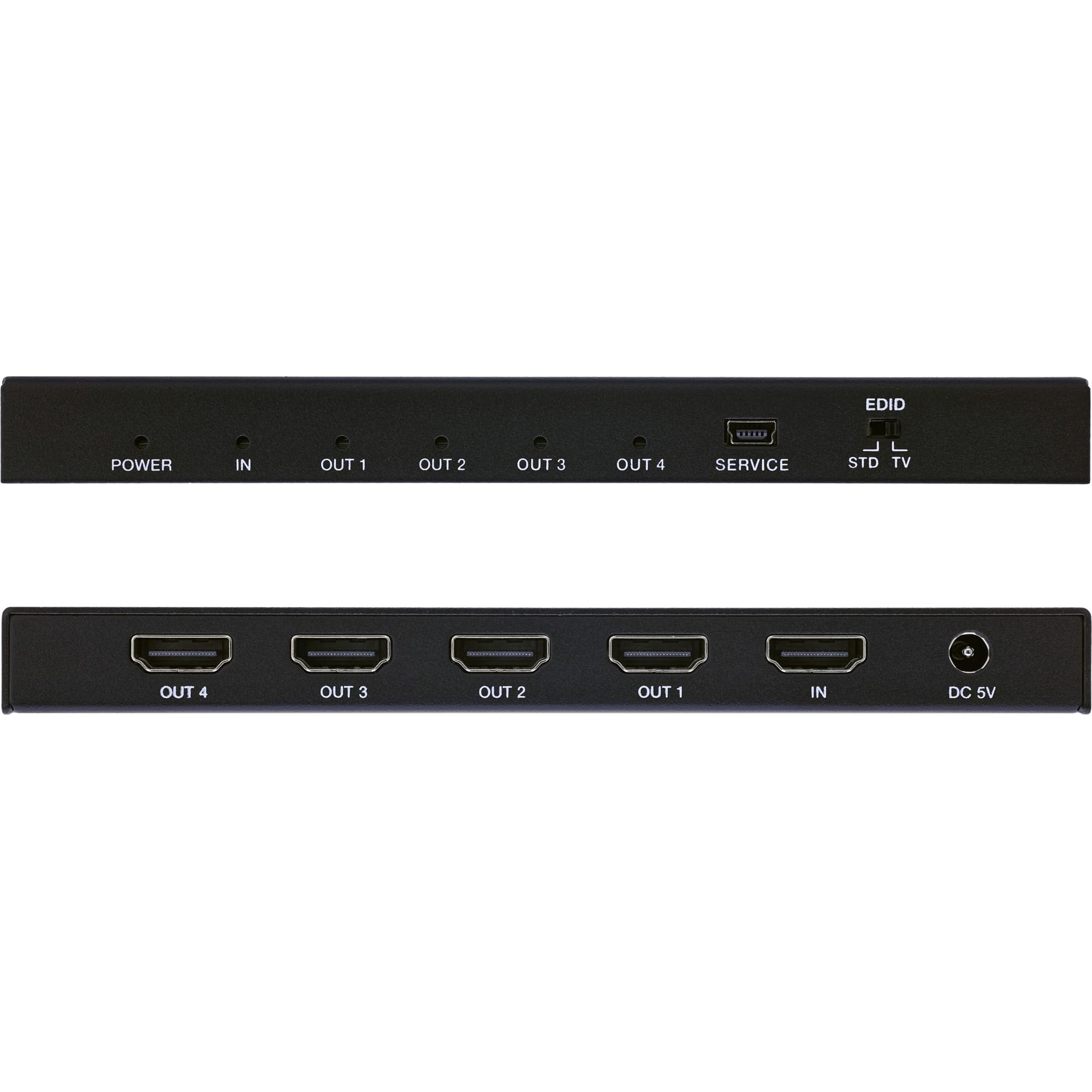 Inline Splitter HDMI 1x4, 4K 60 Hz, HDMI 2.0b, HDCP 2.2 | Segnale HDMI a 4 display, 4K 60Hz, 18Gb/s, gestione EDID, HDMI 2.0b, alloggiamento in metallo