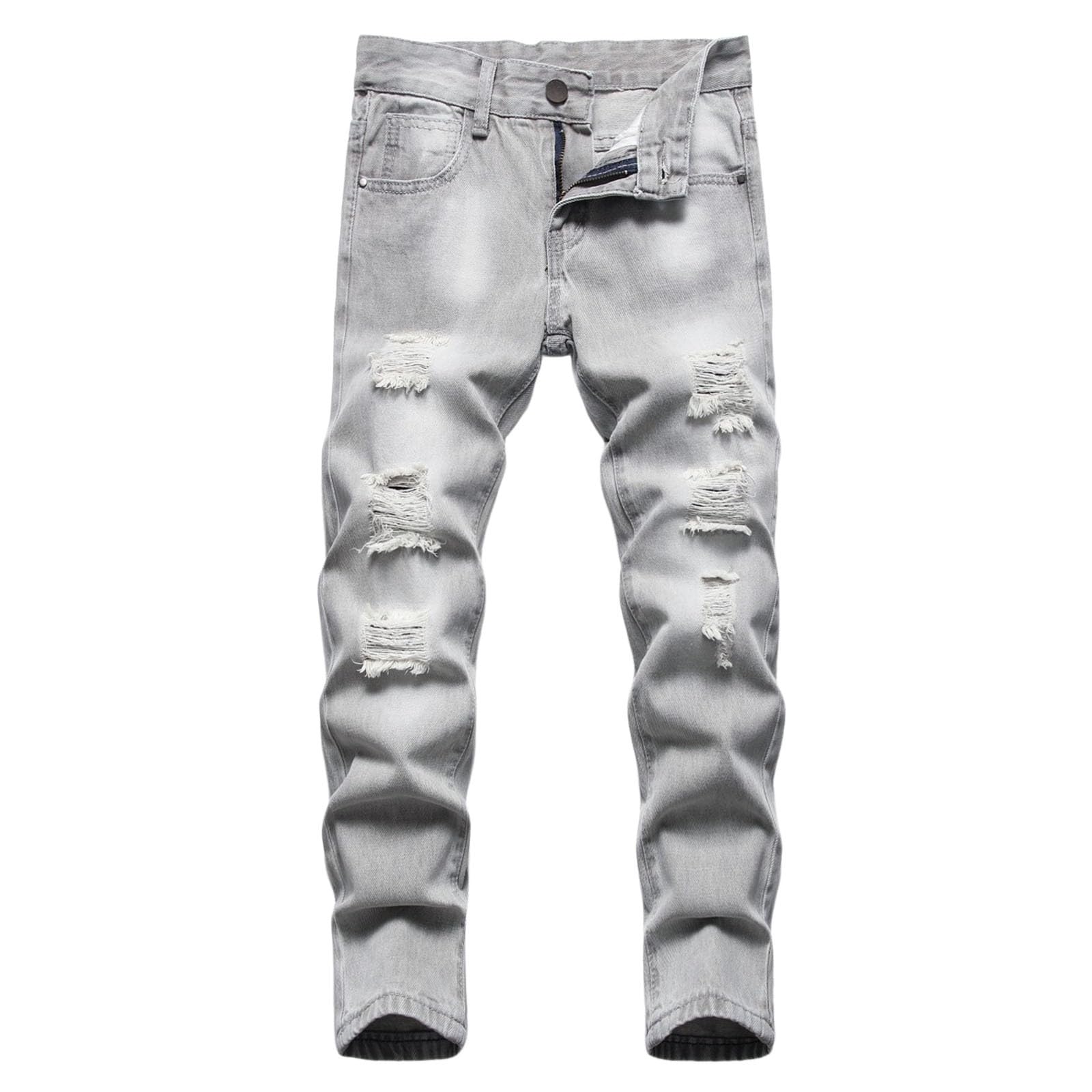 Vaqueros de Niño, Pantalones Vaqueros de Verano con Cintura Elástica y Estilo Hip Hop para Exteriores y Trabajo
