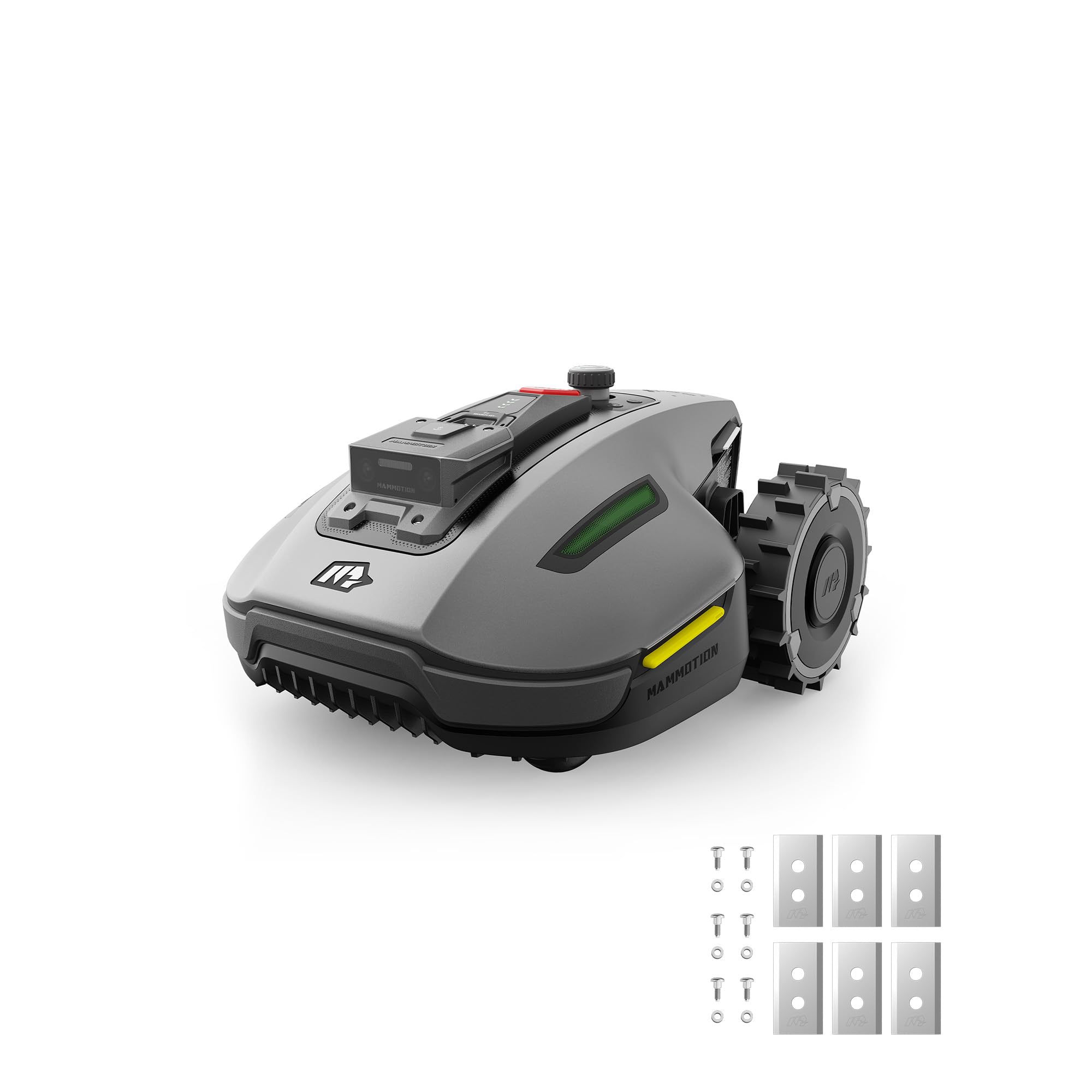 Mammotion YUKA Mini 700H Robot Lawn Mower with Replacement Blades, Reception 0.17 Acre, Max.0.35 Acre, Ultrasense AI Vision+ RTK, App Control, 50% Slope, Cutting Height 2''~3.5'', 15 Mowing Zones