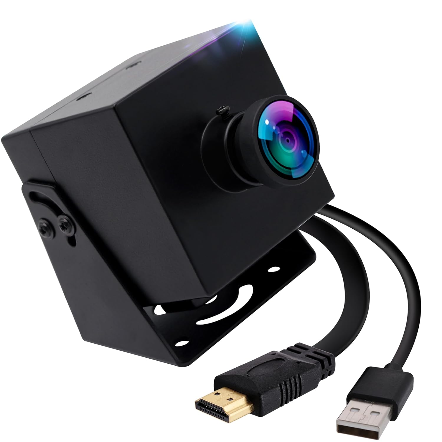ELP 4K HDMI USB Camera Wide Angle PC Camera for Computer Monitor Simultaneously Output Mini UVC USB2.0 Webcam 2X Digital Zoom H.265 H.264 8mp USB Security Camera (110degree no Distortion Lens)