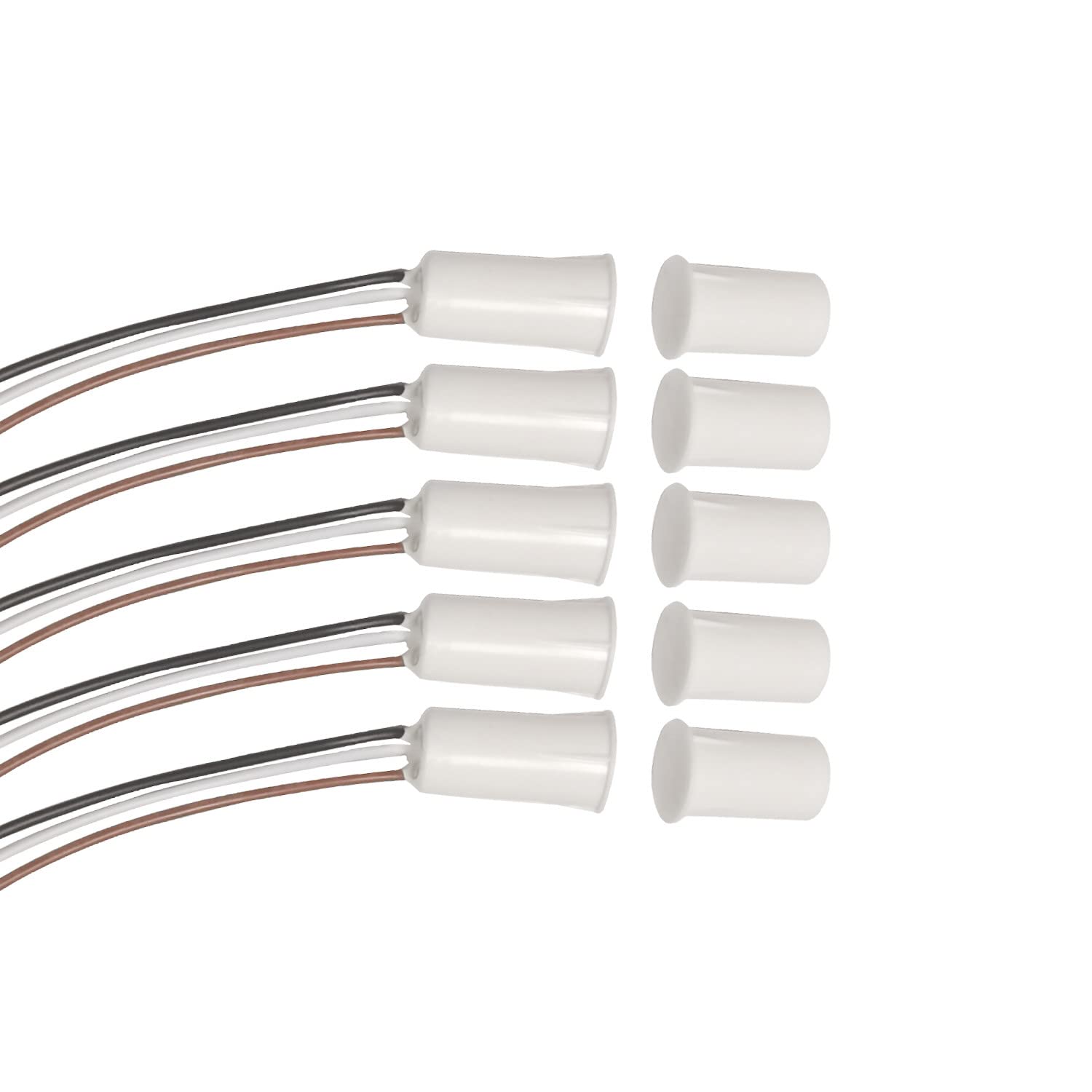 Tokatuker NC NO Magnetic Switch Wired Recessed Door Sensor Hidden Window Contact Reed Switch for Alarm System Access Control Replace