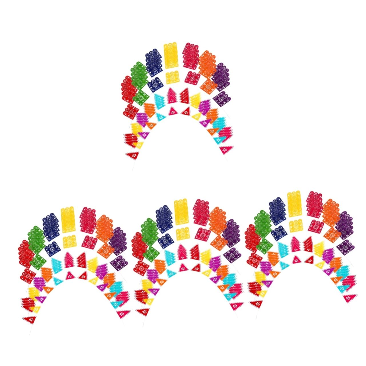Uonlytech 40pezzi Bandiere Decorative Messicane Per Per Dei Morti e Fiesta Facile Appendere Per Indoor e Outdoor