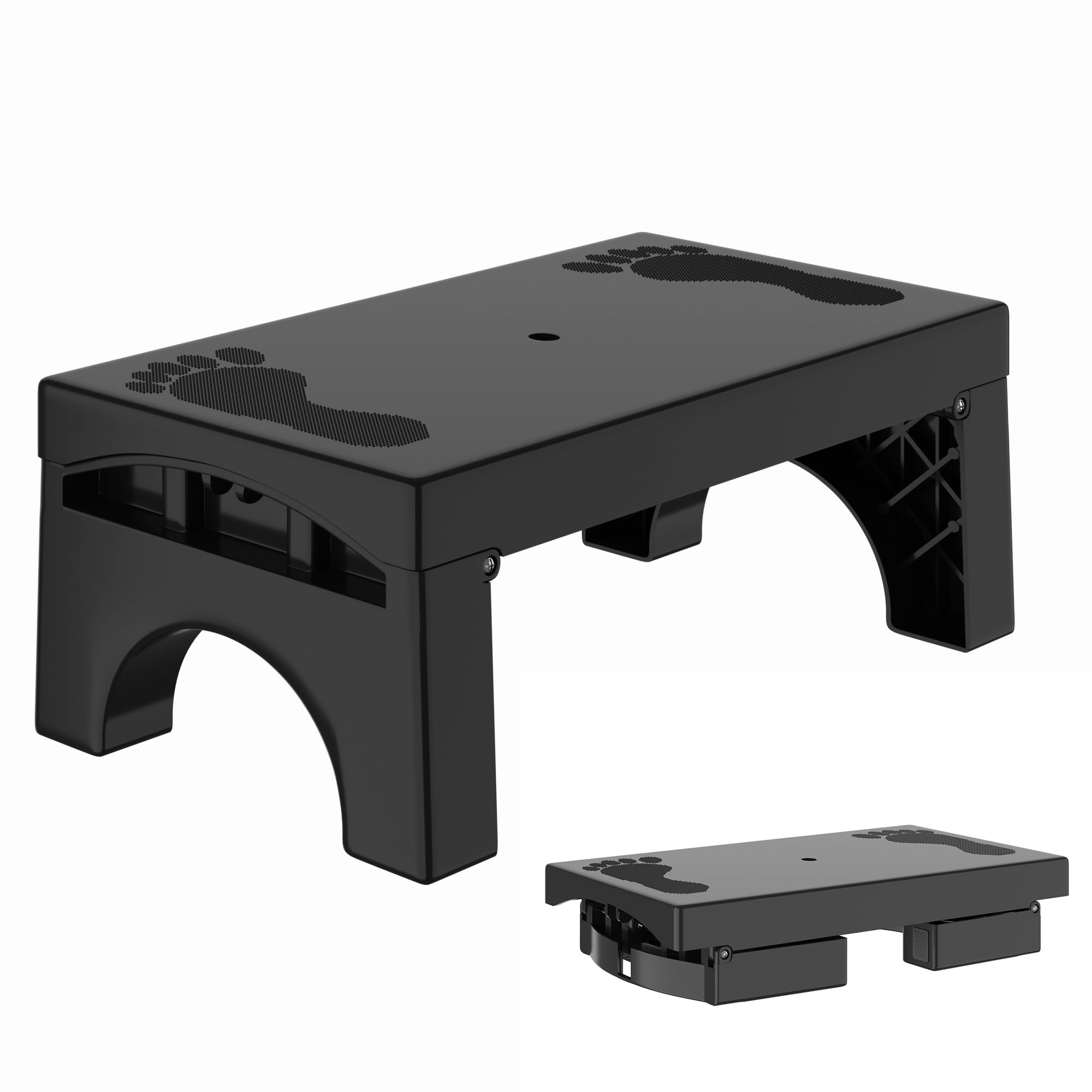 Photo 1 of FYGUES Foldable Step Stool - Black, 450 Lbs Capacity