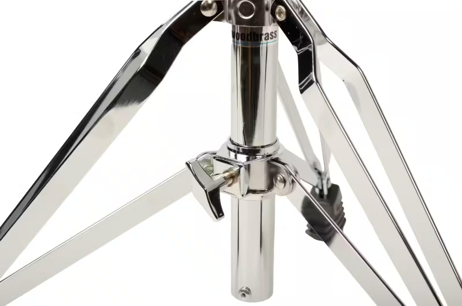 WOODBRASS DT10B - Taburete de batería ajustable - Asiento de batera cómodo con doble base, asiento redondo acolchado, altura ajustable 46,5-61 cm, patas antideslizantes
