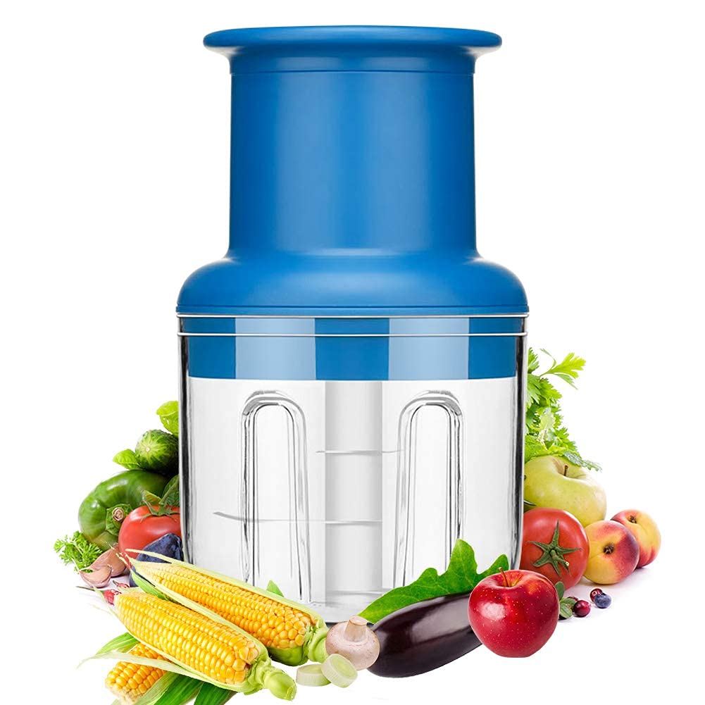 Mini Food Chopper, E-More Electric Garlic Chopper, USB Charging, 300ML Bowl, 2 Sharp Blades, 45W Food Processor for Meat, Vegetables, Fruits and Nuts