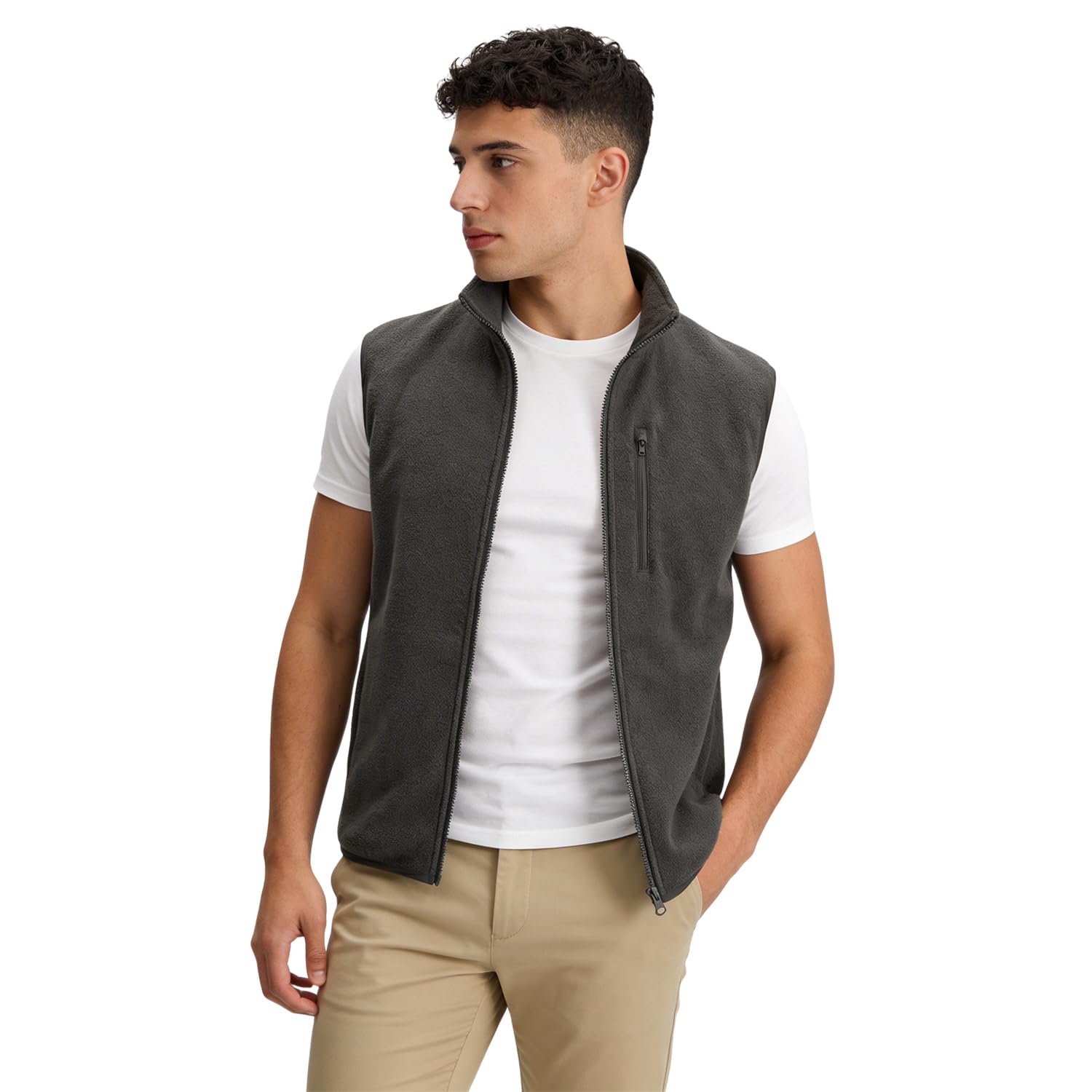 bonjour Men Sleeveless Polar Jacket | Warm & Comfortable Winter Wear Jacket for Men | Regular Fit | Pack of 1-picture-12
